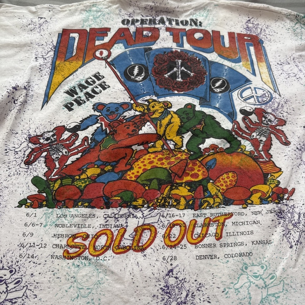 Vintage 1991 Grateful Dead Without A Net Operation Dead Tour shirt Size XL 23x26 - Picture 15 of 16